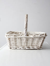 vintage white wicker basket