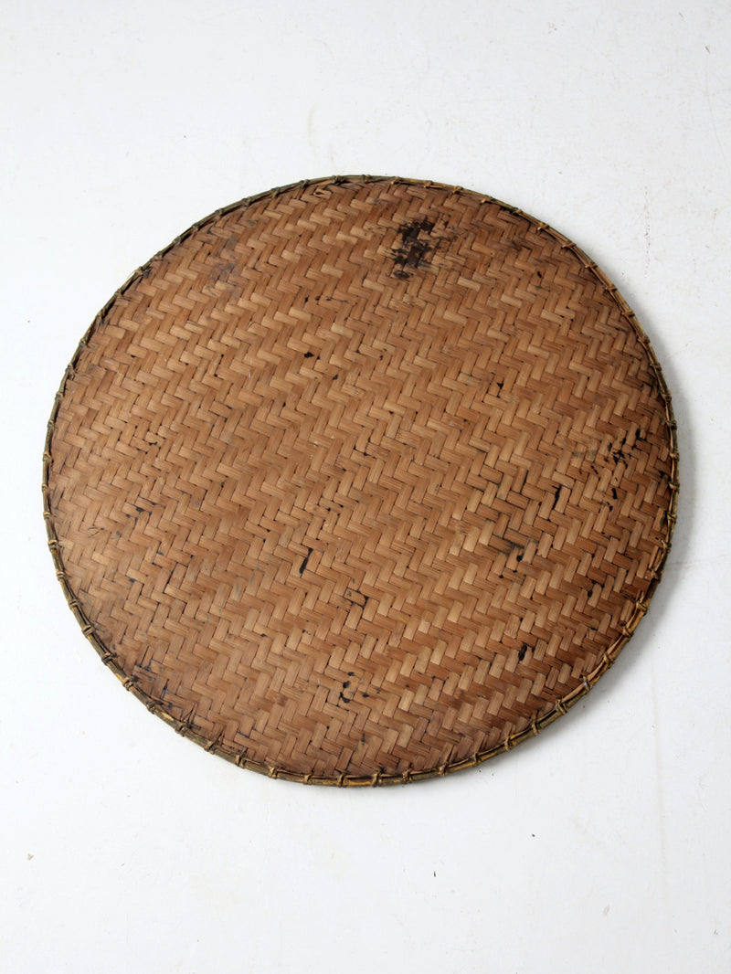 antique hand-painted winnowing basket