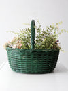 vintage green woven basket