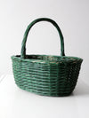 vintage green woven basket