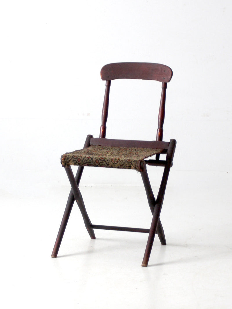 antique 1800s military folding camp chair