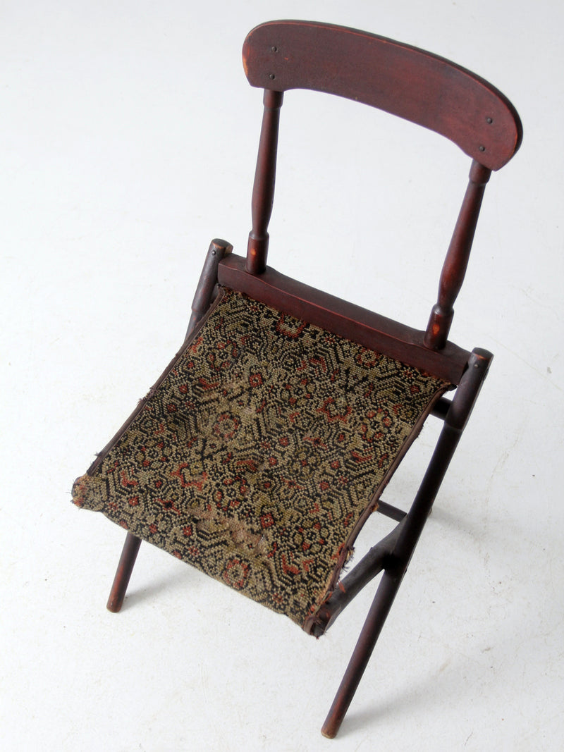 antique 1800s military folding camp chair