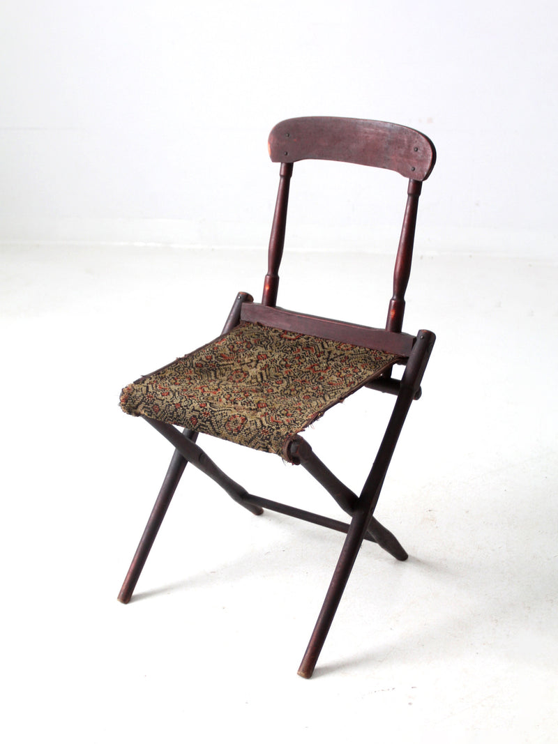 antique 1800s military folding camp chair