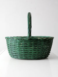 vintage green woven basket