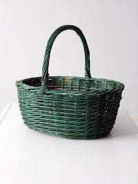 vintage green woven basket