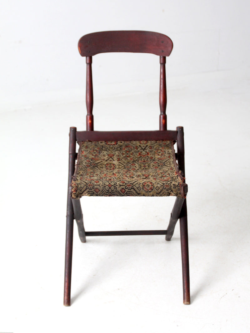 antique 1800s military folding camp chair