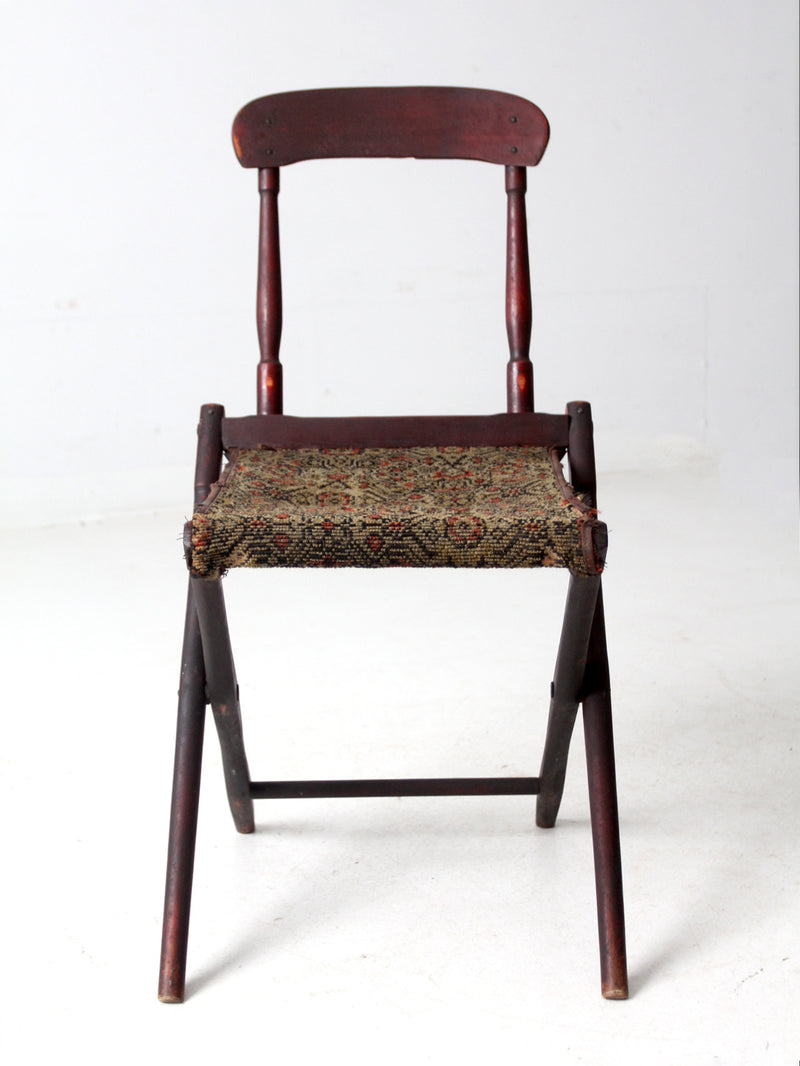 antique 1800s military folding camp chair