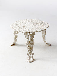 antique white cast iron garden side table