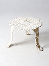 antique white cast iron garden side table