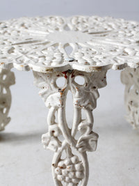 antique white cast iron garden side table