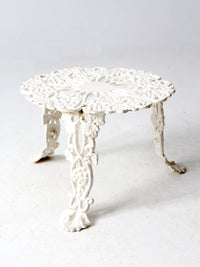 antique white cast iron garden side table