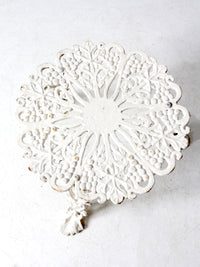 antique white cast iron garden side table