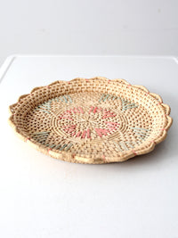 vintage woven basket tray