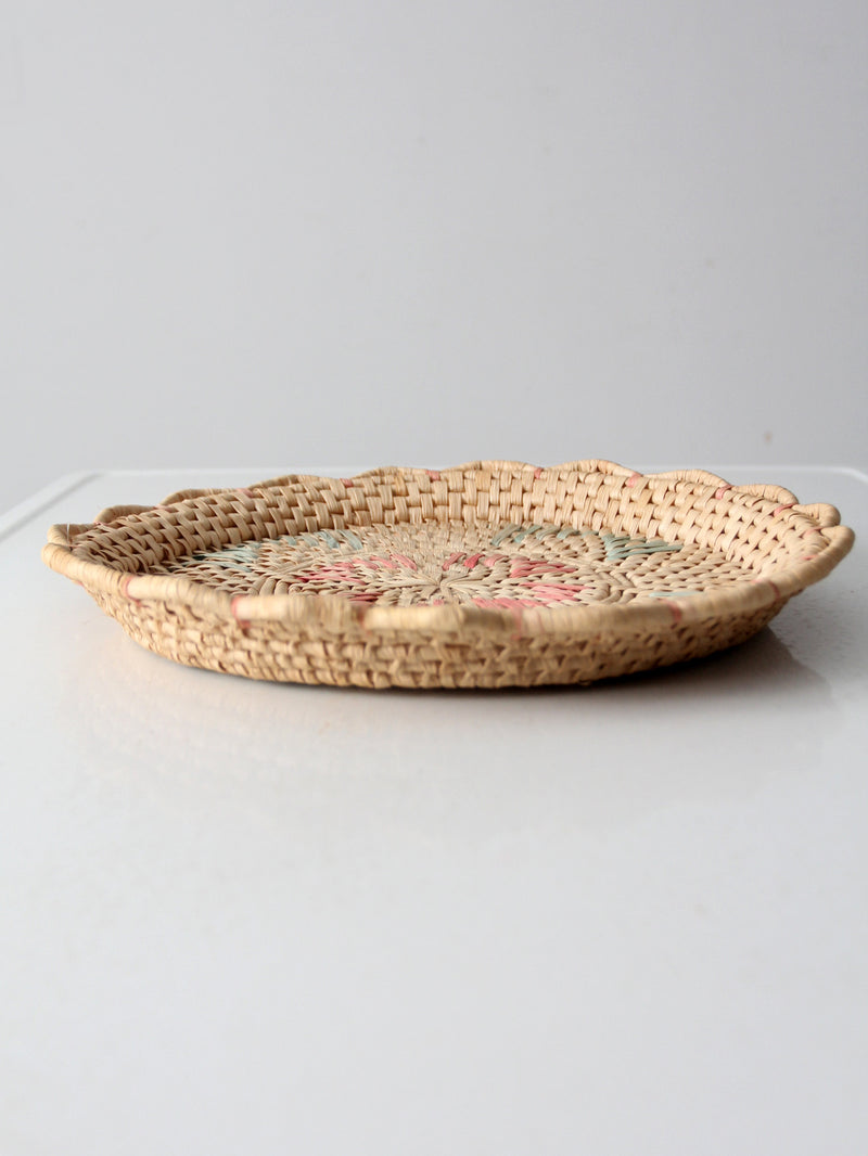 vintage woven basket tray