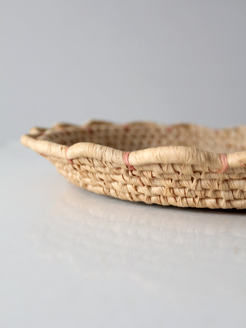 vintage woven basket tray