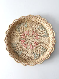 vintage woven basket tray