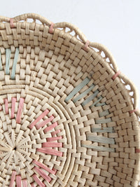 vintage woven basket tray