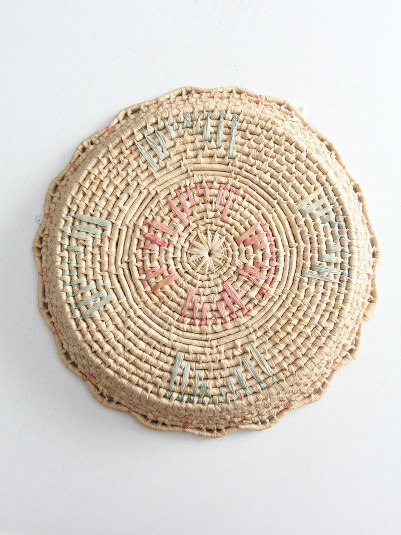 vintage woven basket tray