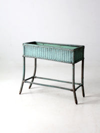 antique painted wicker planter