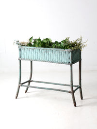 antique painted wicker planter