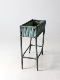 antique painted wicker planter