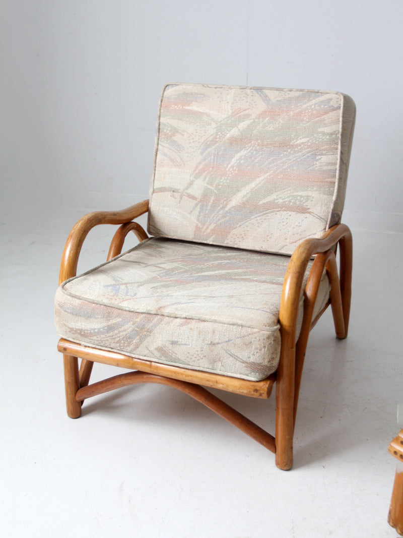 vintage rattan sofa and lounge chair set