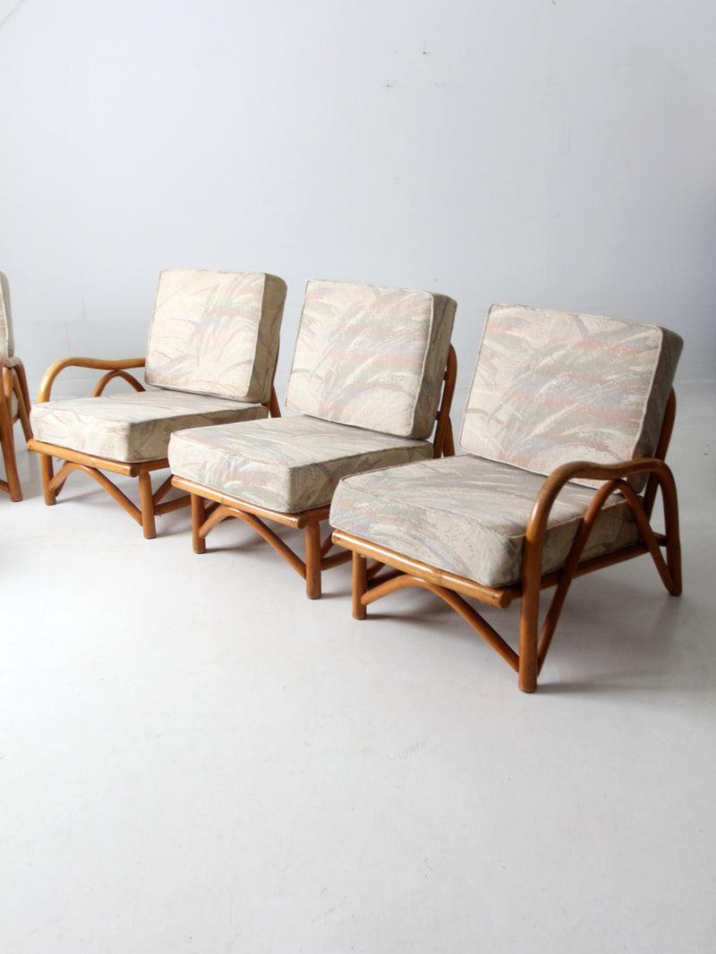 vintage rattan sofa and lounge chair set