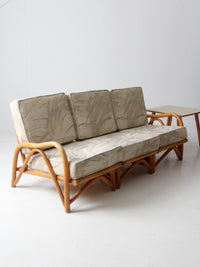 vintage rattan sofa and lounge chair set