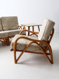 vintage rattan sofa and lounge chair set