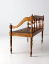 antique rush seat hall bench