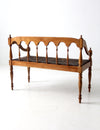 antique rush seat hall bench