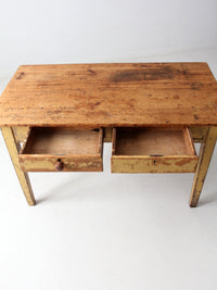 antique farmhouse table with drawers