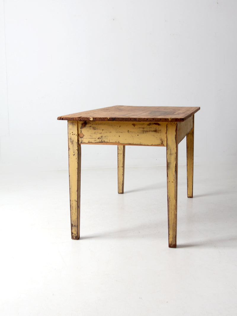 antique farmhouse table with drawers