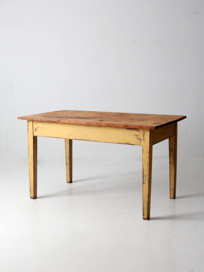 antique farmhouse table with drawers