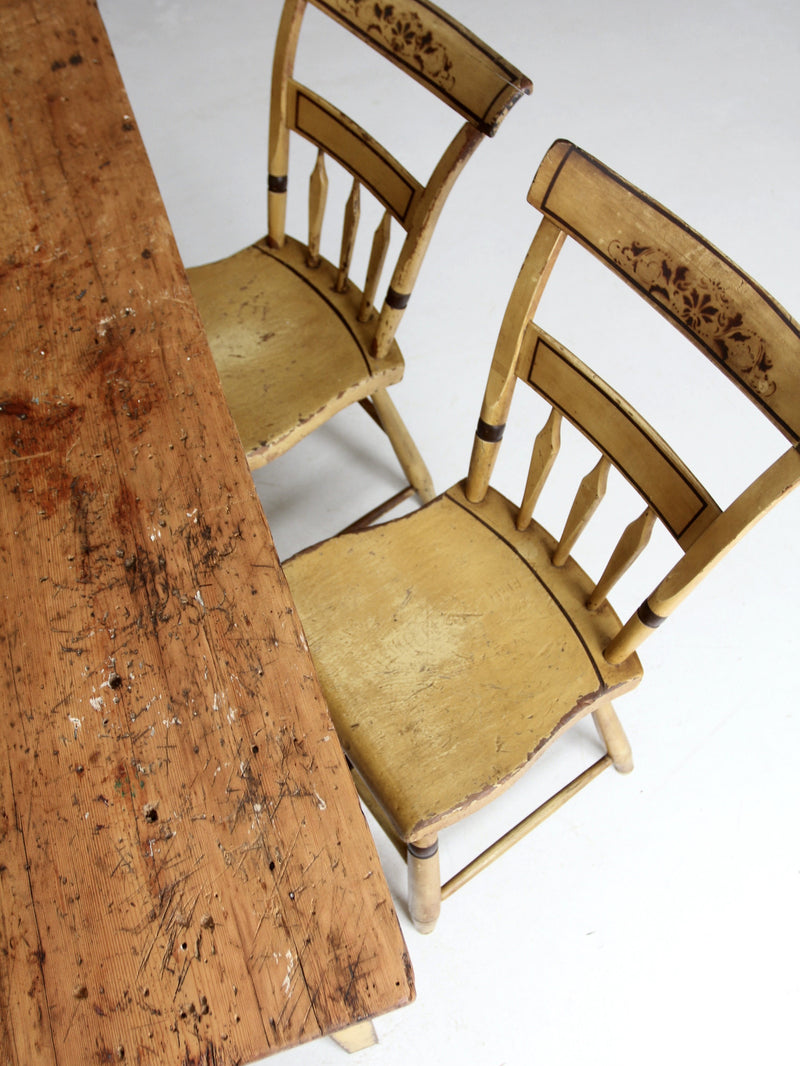 antique farmhouse table with drawers