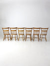 antique set of 6 painted plank seat chairs