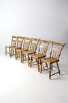 antique set of 6 painted plank seat chairs