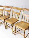 antique set of 6 painted plank seat chairs