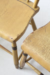 antique set of 6 painted plank seat chairs