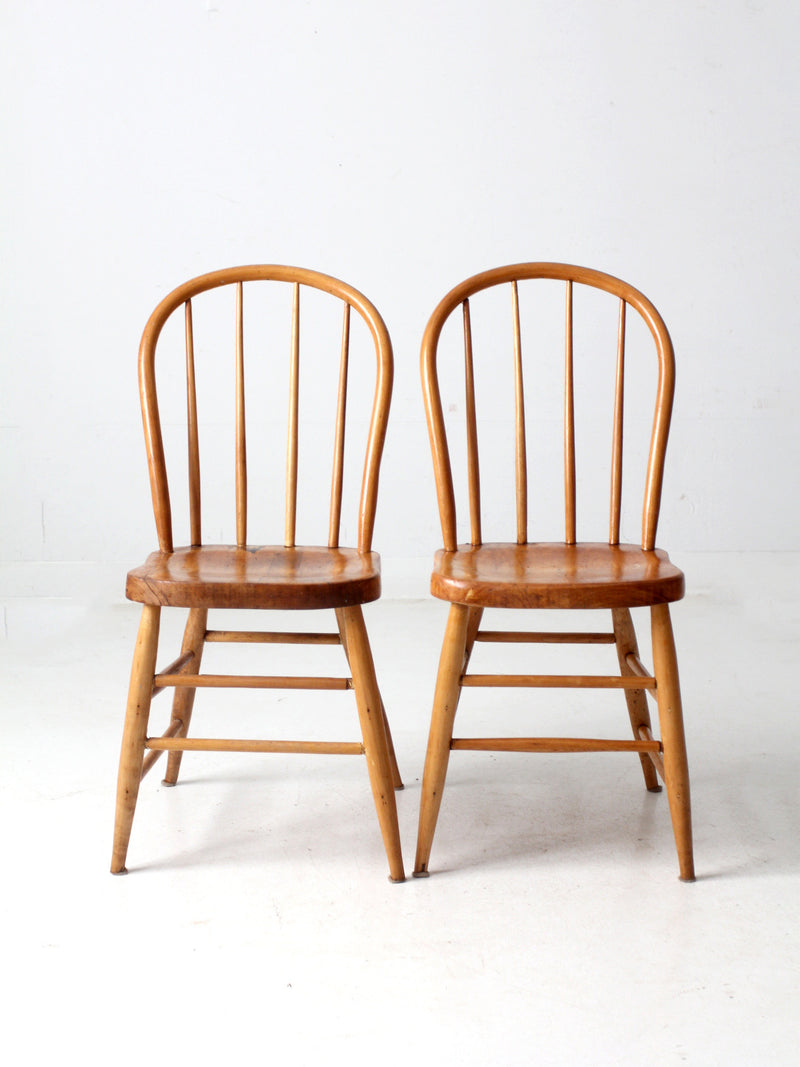 antique farmhouse bow back chairs pair