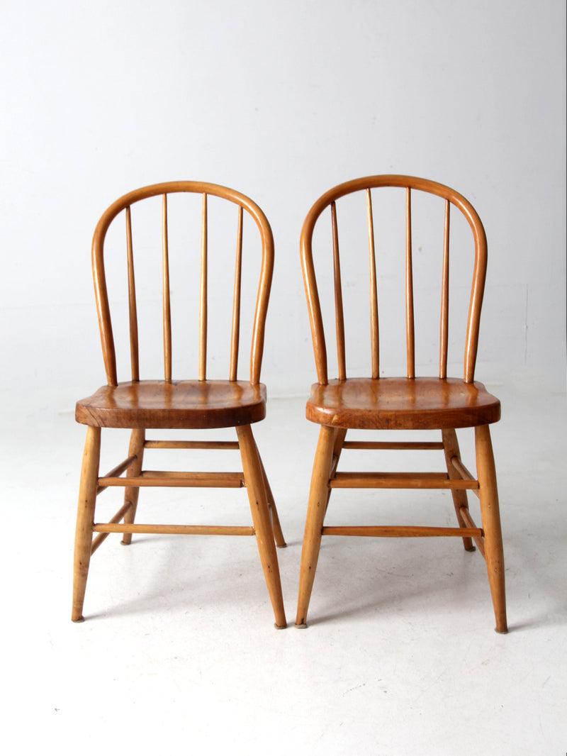 antique farmhouse bow back chairs pair