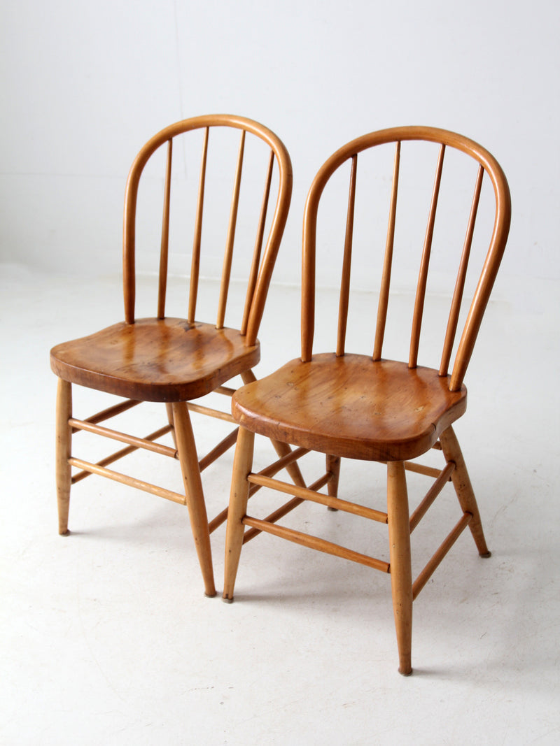 antique farmhouse bow back chairs pair