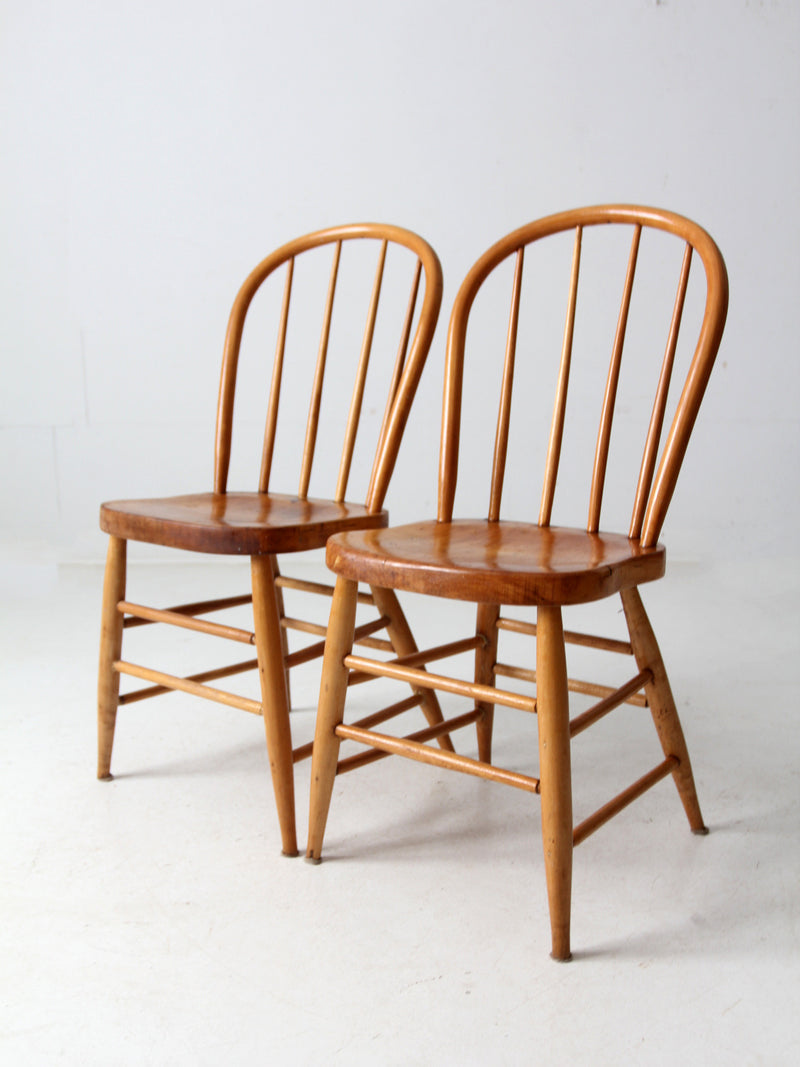 antique farmhouse bow back chairs pair