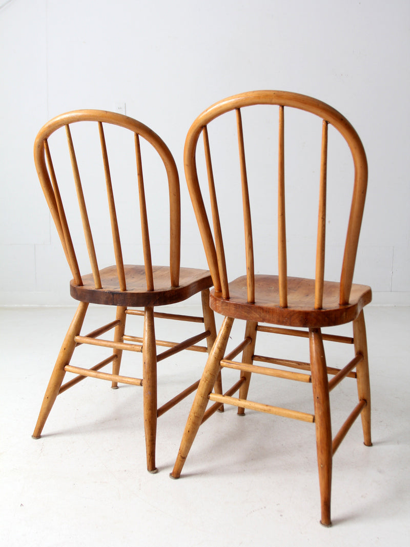 antique farmhouse bow back chairs pair