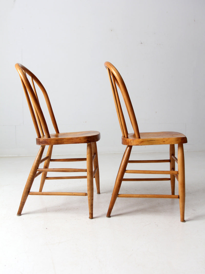 antique farmhouse bow back chairs pair