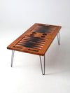 mid century backgammon game table coffee table