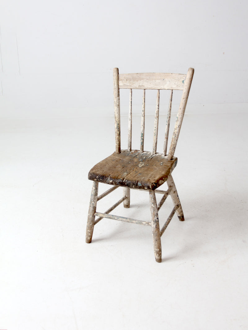 antique plank seat primitive farmhouse chair