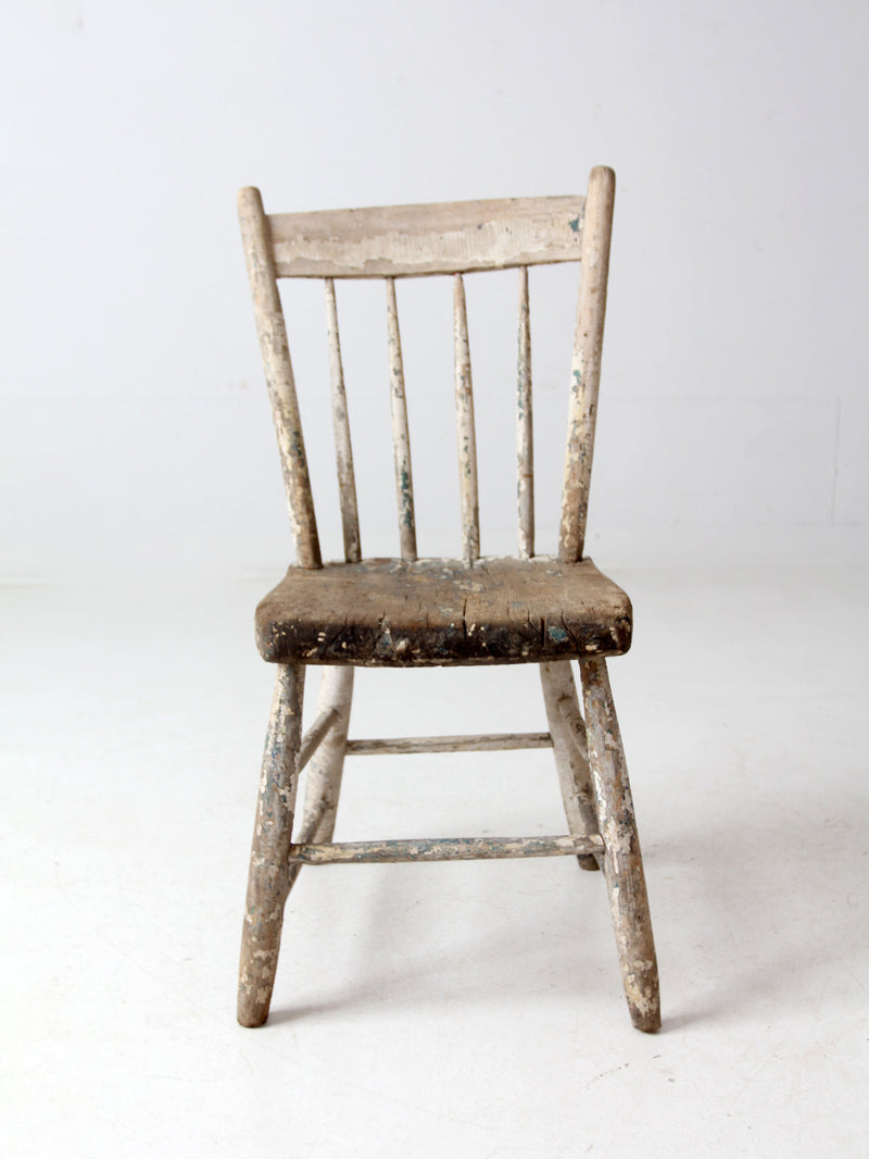 antique plank seat primitive farmhouse chair