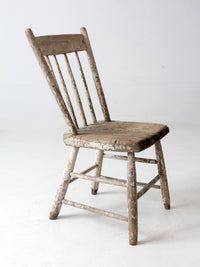 antique plank seat primitive farmhouse chair