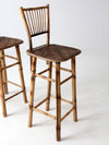 mid-century bamboo bar stools pair